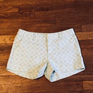 Banana Republic Turquoise Blue Quatrefoil Shorts 8